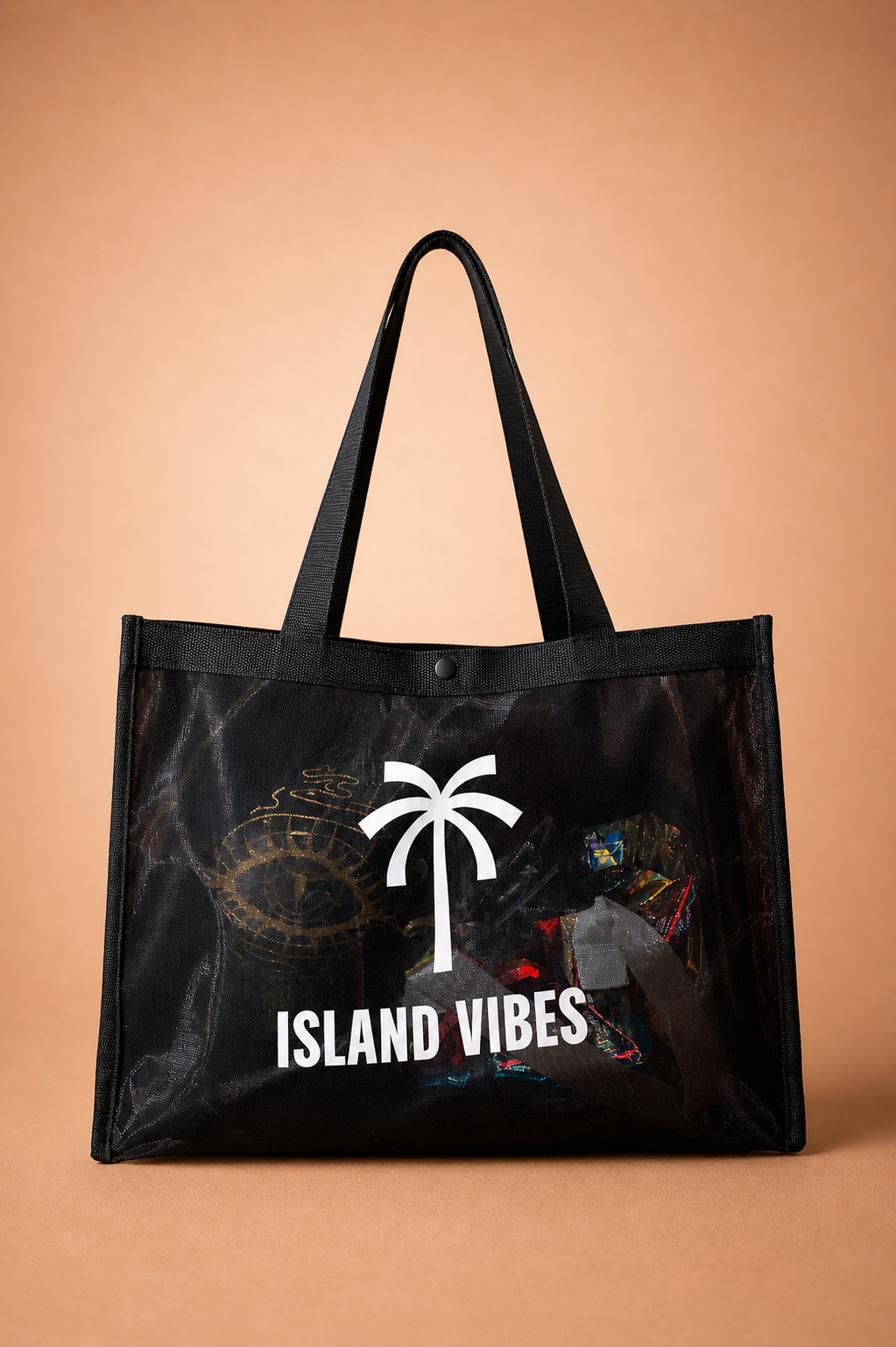 Island Vibes GLOW + GO tote bag oversized mesh beach bag
