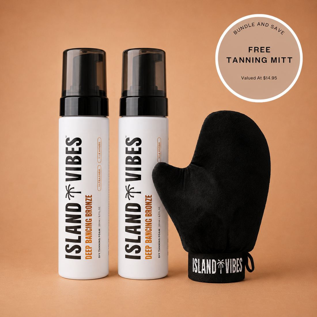 Island Vibes Glow 365 Banging Bronze deep self tan bundle