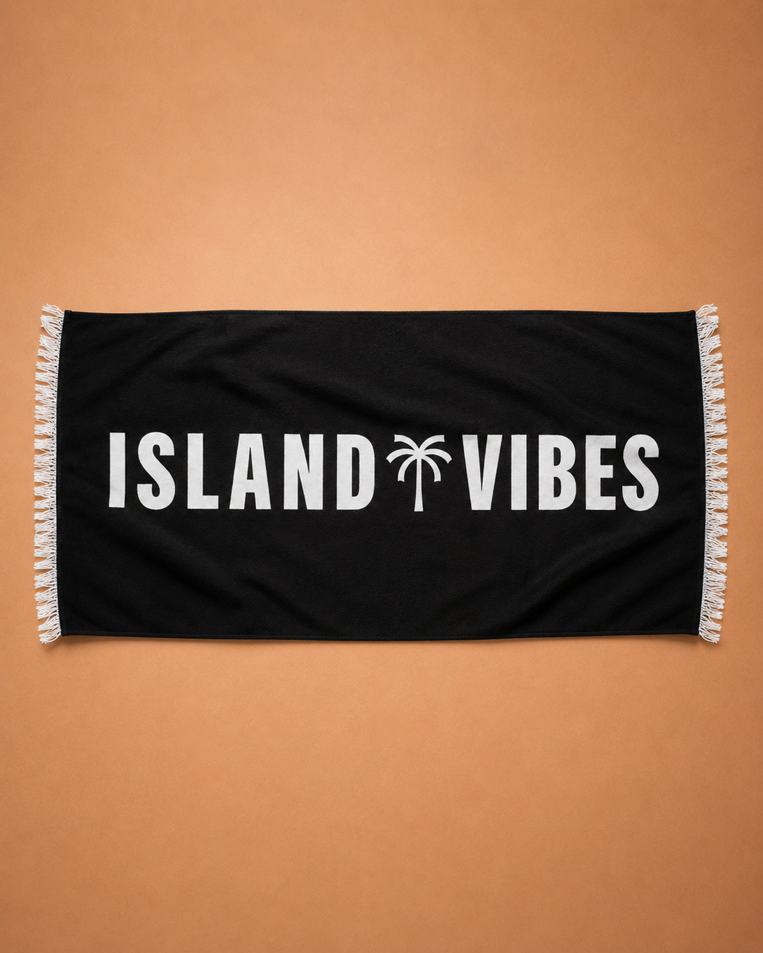 Island Vibes black sand-free beach towel