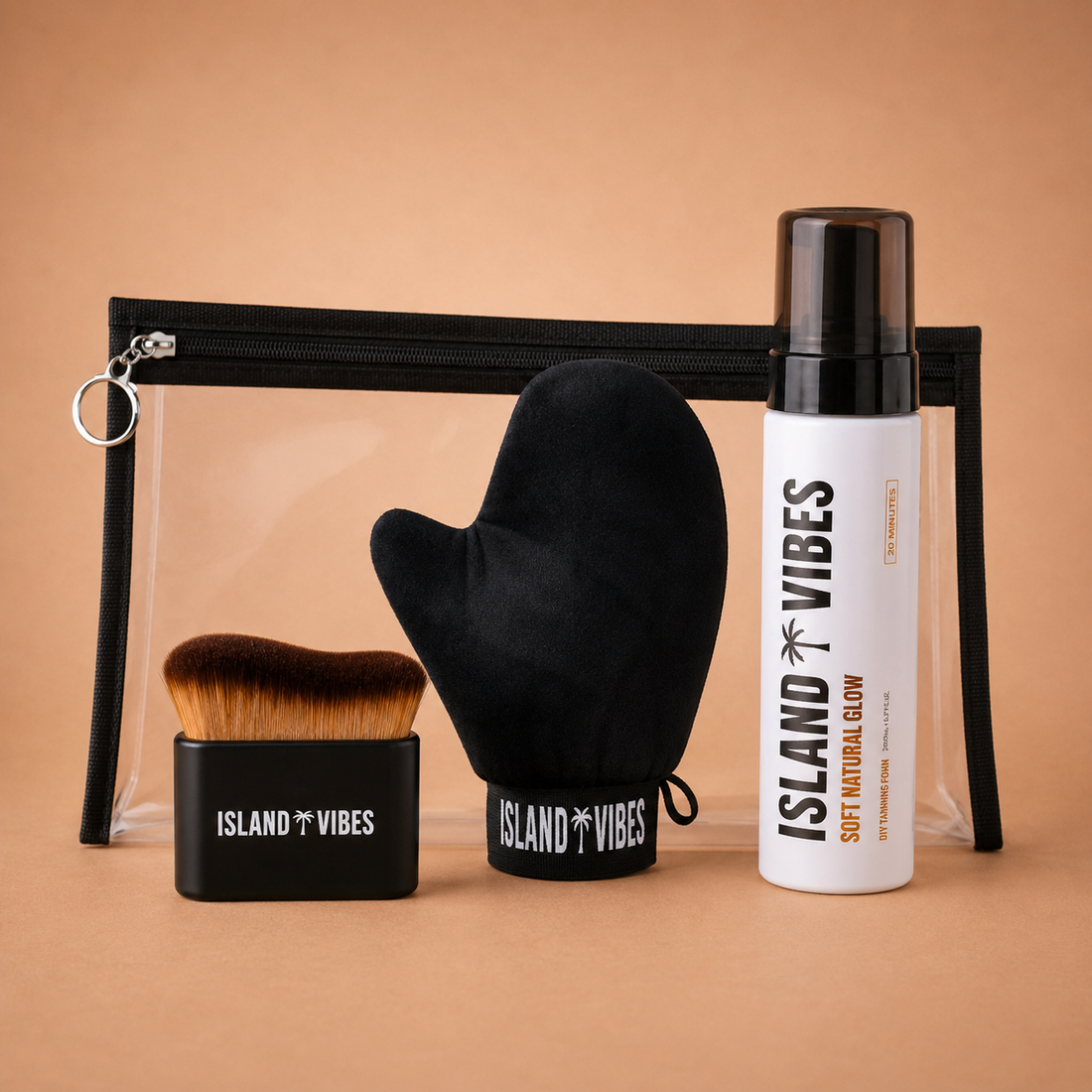 Island Vibes Tan and Blend Set Soft Natural Glow mousse and brush