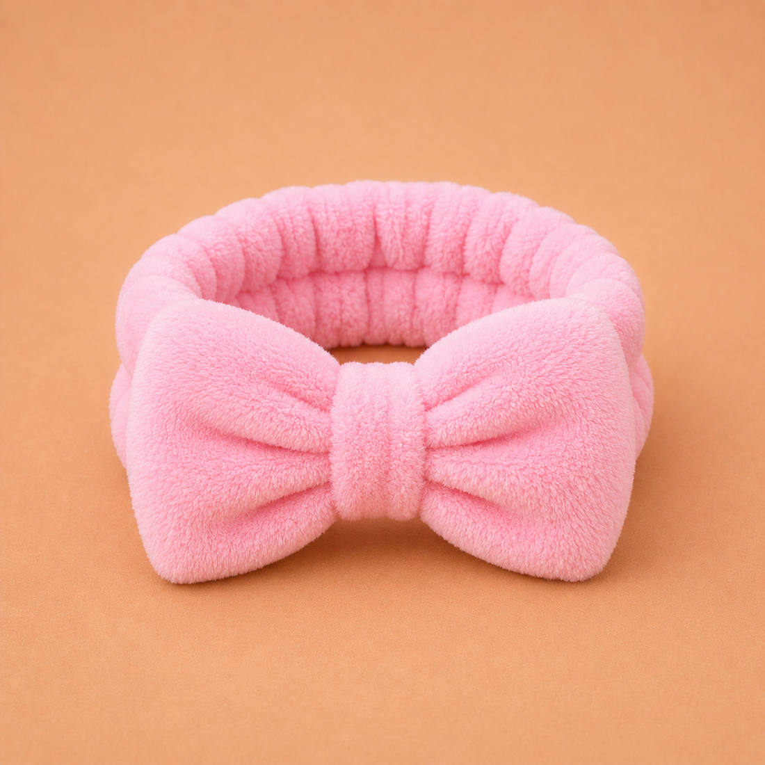 Island Vibes pink bow beauty headband for tanning and skincare