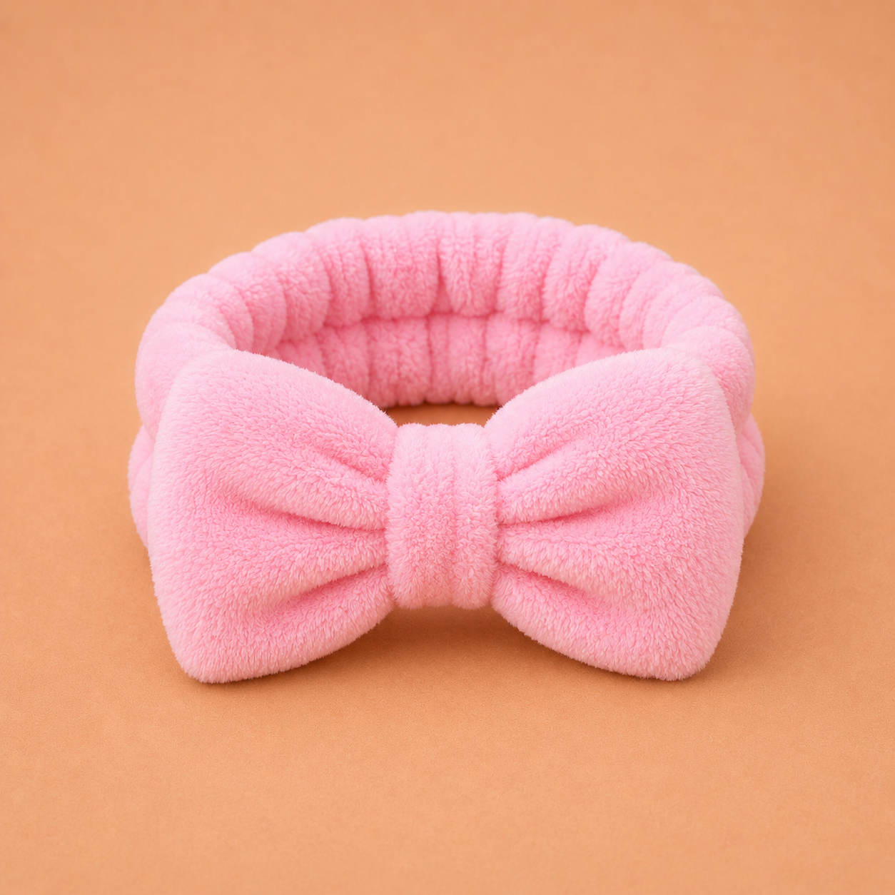 Island Vibes pink bow beauty headband for tanning and skincare