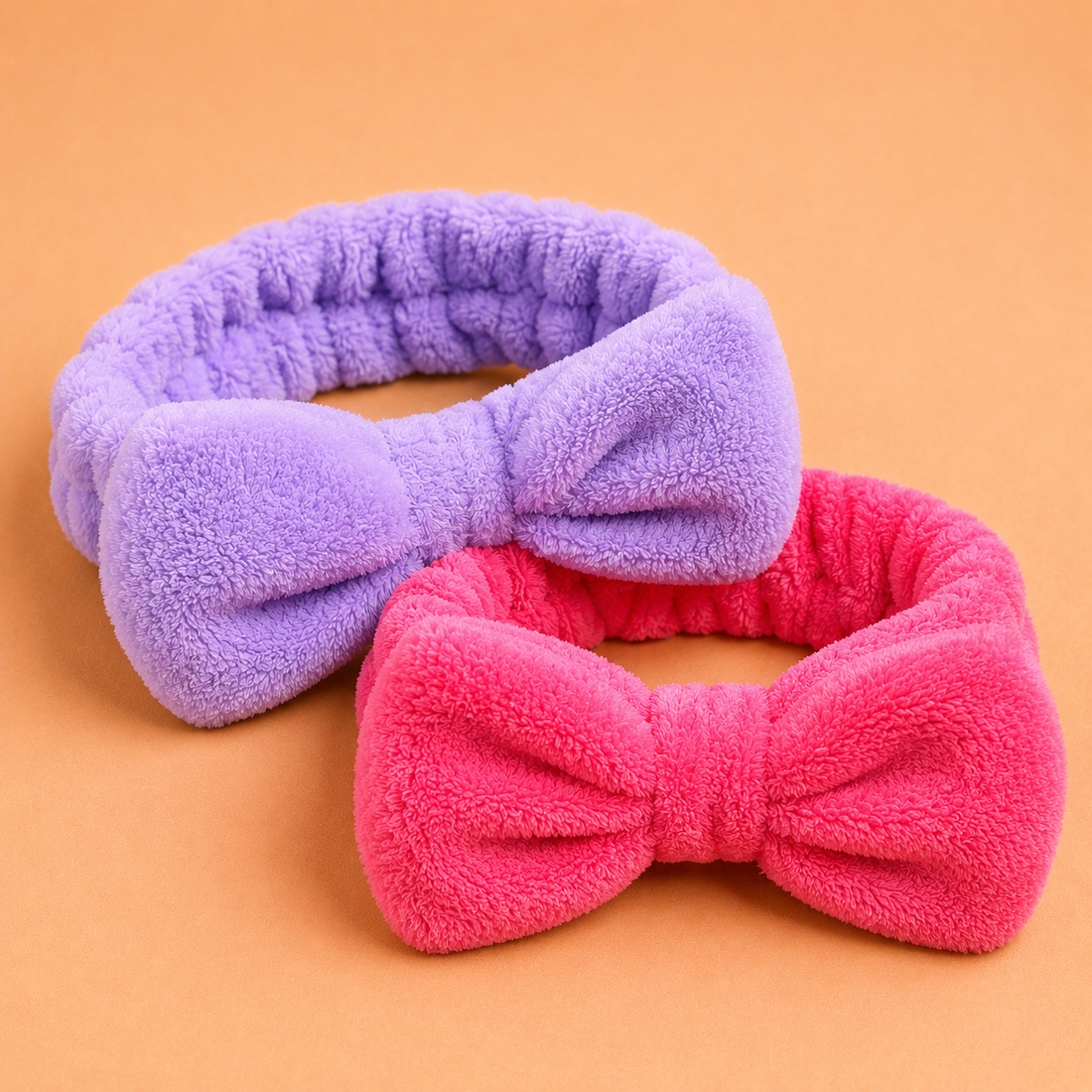 Island Vibes Hot Pink and Purple Bow Headband Duo