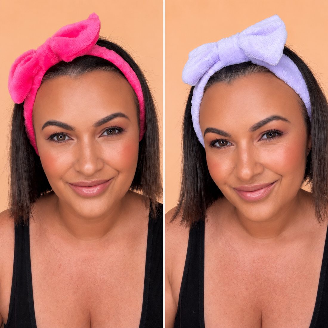 Hot pink and purple bow beauty headbands pack