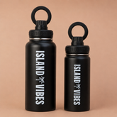 Island Vibes Tri-Bot black tripod water bottle