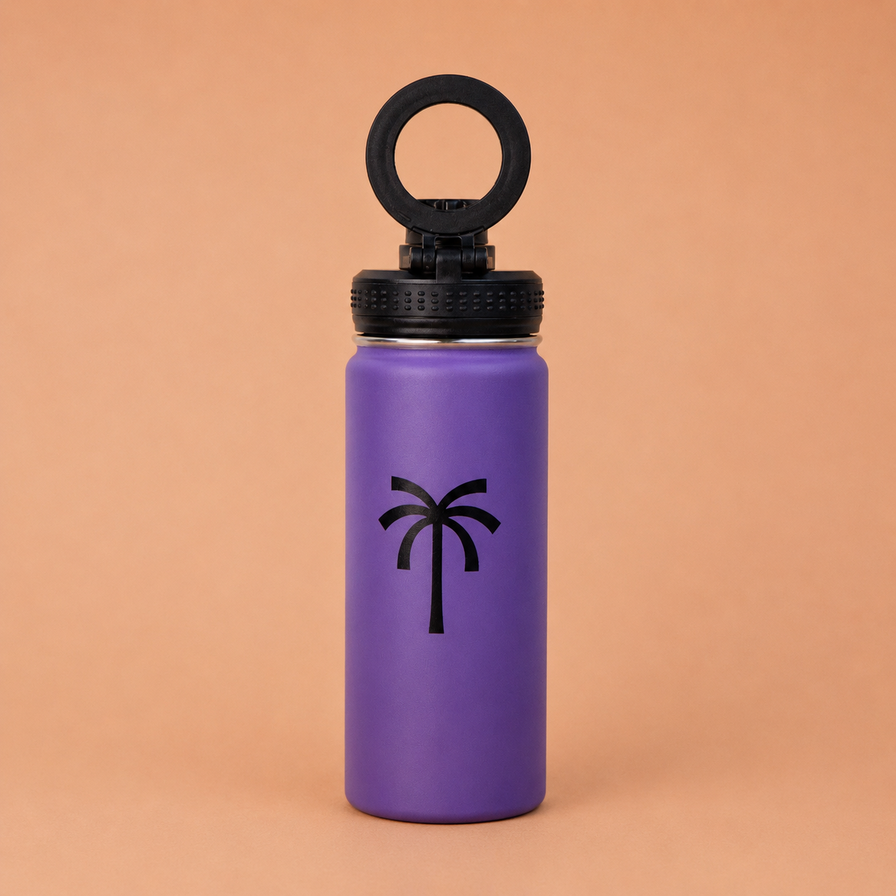 Island Vibes Tri-Bot purple tripod water bottle